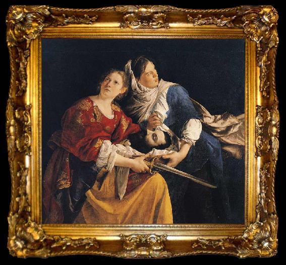 framed  Orazio Gentileschi Judith and Her Maidservant with the Head of Holofernes, ta009-2